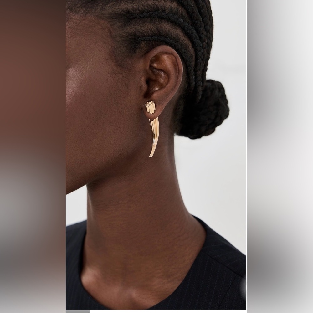 Tory Burch Logo Spike Front-Back Earrings NWOT